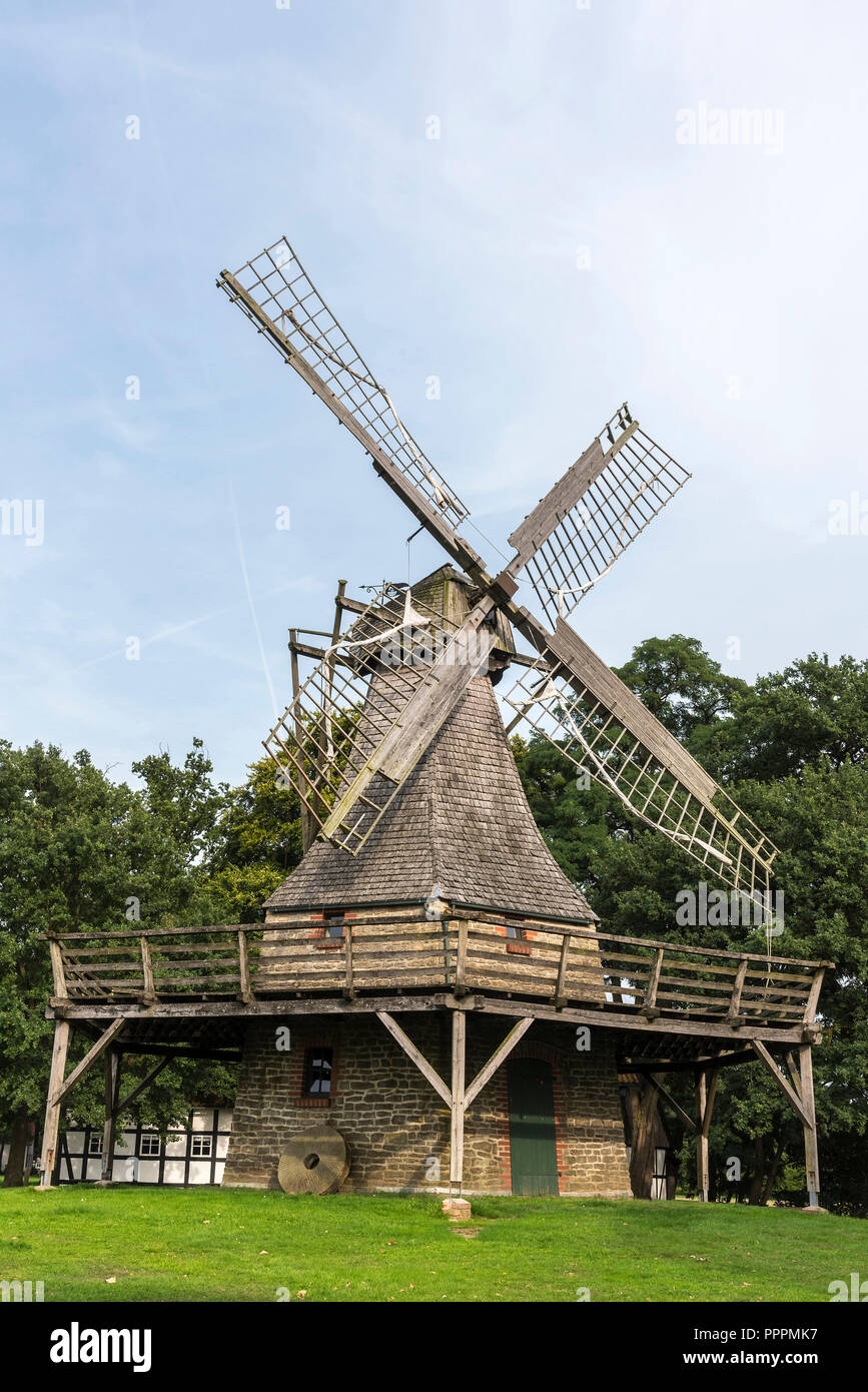 Kolthoffsche Wind Mill, Levern, Stemwede, Minden-Luebbecke, Ostwestfalen-Lippe, Nordrhein-Westfalen, Deutschland Stockfoto