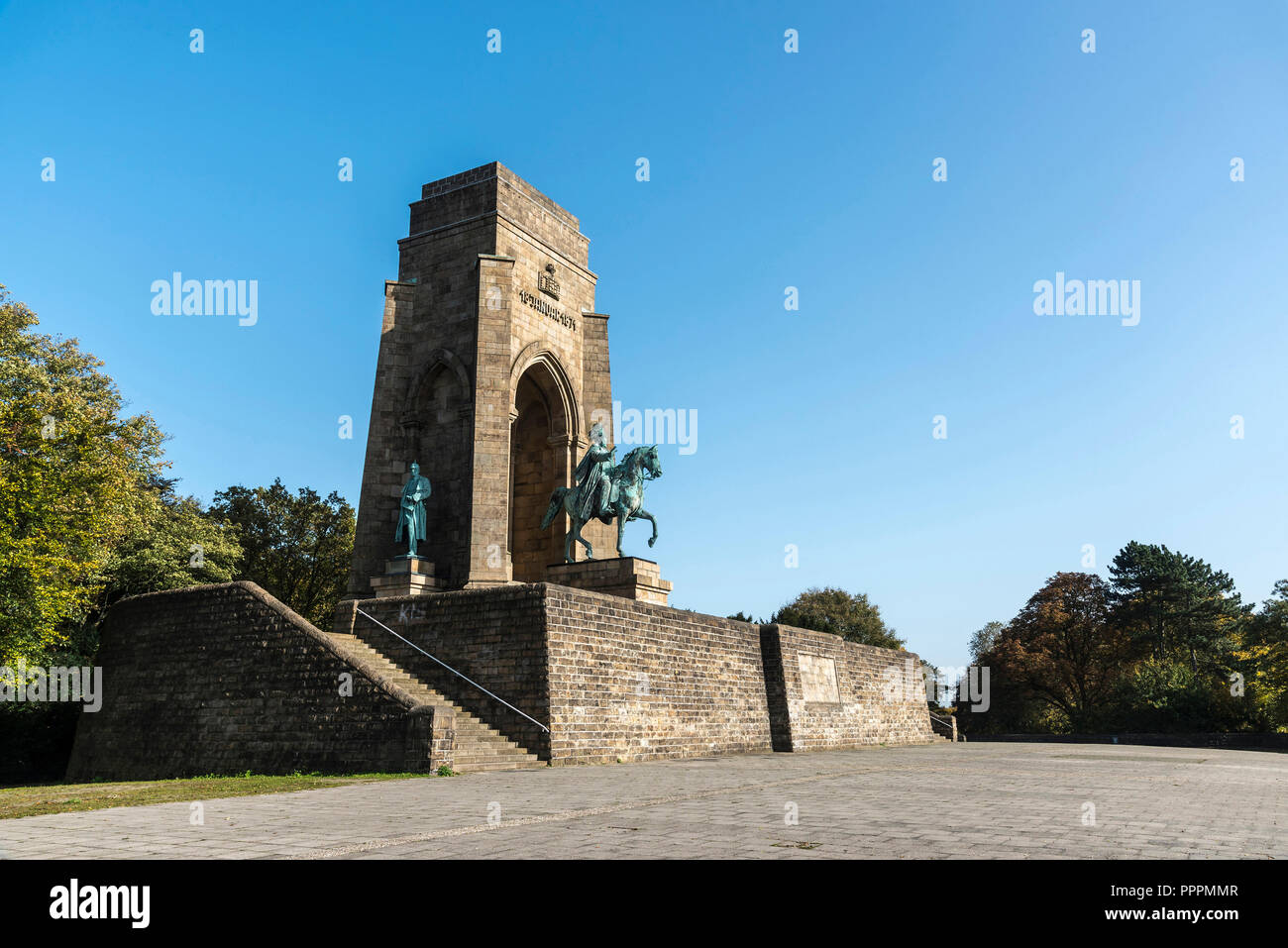 Kaiser-Wilhelm-Denkmal, Hohensyburg, Dortmund, Ruhrgebiet, Nordrhein-Westfalen, Deutschland Stockfoto
