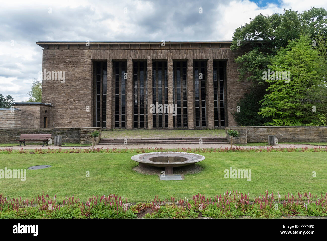 Trauer Hall, Zentralfriedhof, Friedhof Freigrafendamm, Bochum, Ruhrgebiet, Nordrhein-Westfalen, Deutschland Stockfoto