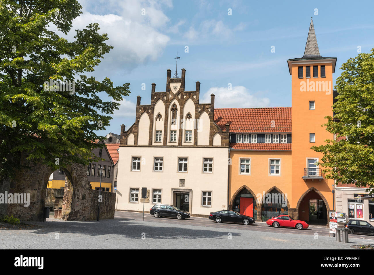 Altes Rathaus, Lübbecke, Minden-Luebbecke, Minden, Ostwestfalen-Lippe, Nordrhein-Westfalen, Deutschland Stockfoto