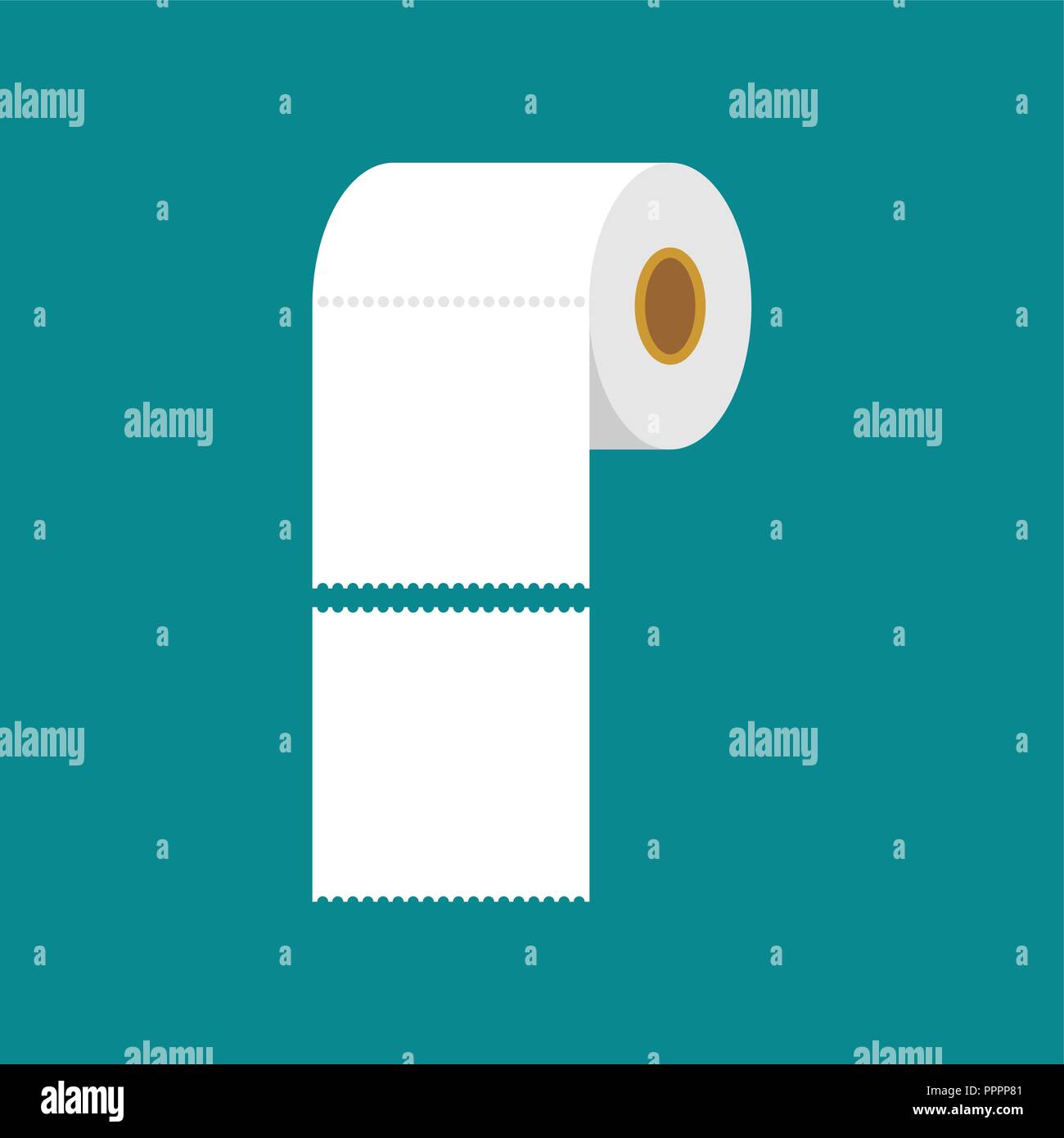 Rollen Toilettenpapier isoliert. WC Vector Illustration Stock Vektor