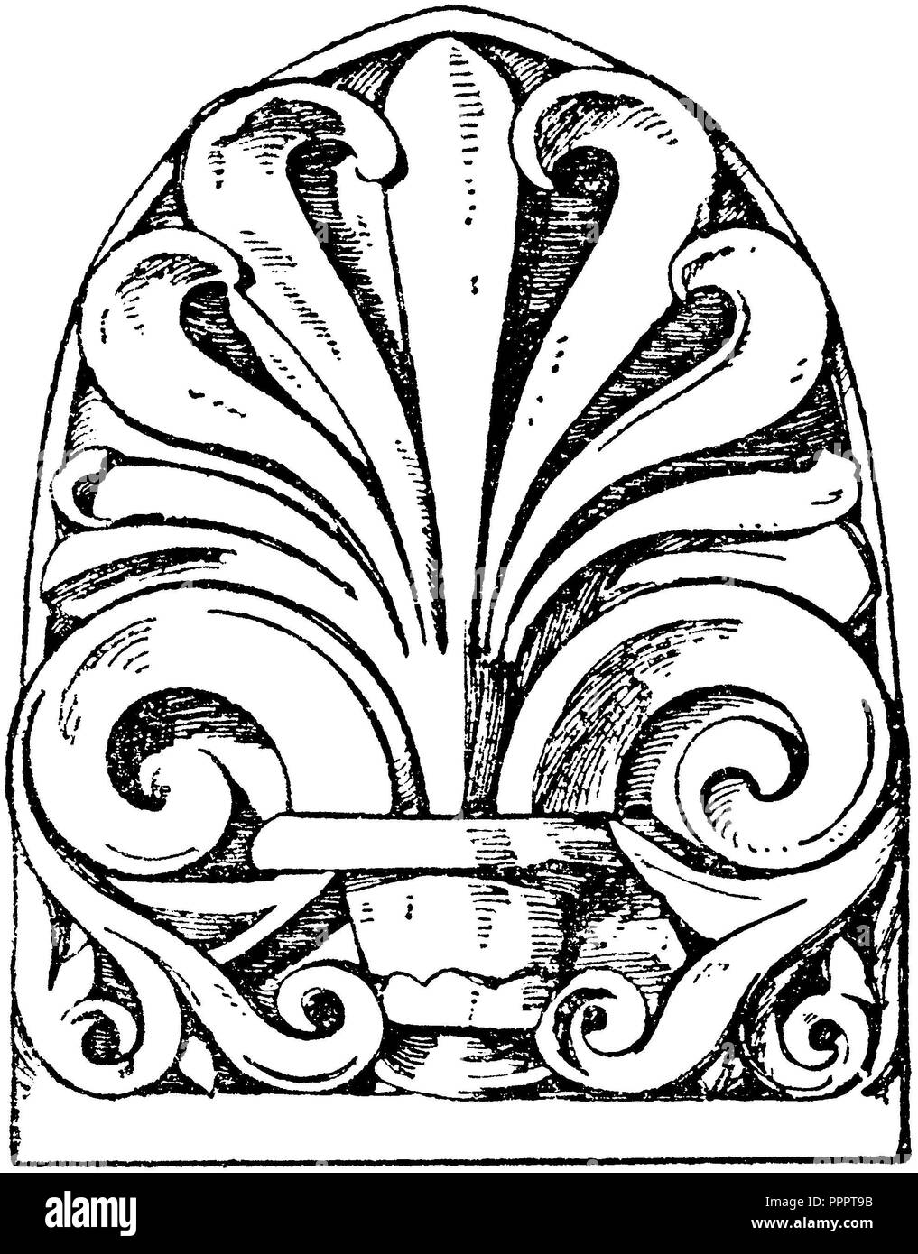 Gesicht Fliese: Römische Stirn aus der Tempel des Jupiter Stator in Rom., ML 1918 Stockfoto