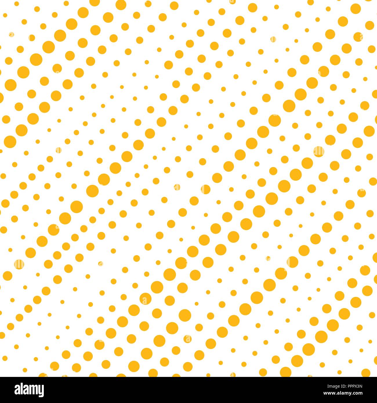 Abstrakte gepunktete gelbe Streifen diagonal Muster auf weißem Hintergrund. halftone Textur. Vector Illustration Stock Vektor