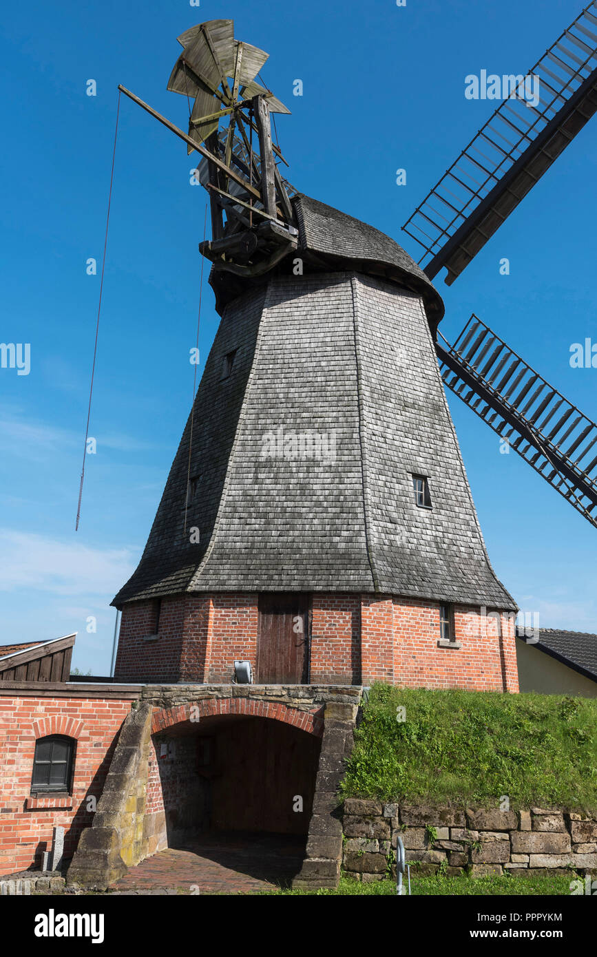 Wind Mill, Petershagen, Minden-Luebbecke, Ostwestfalen-Lippe, Nordrhein-Westfalen, Deutschland Stockfoto