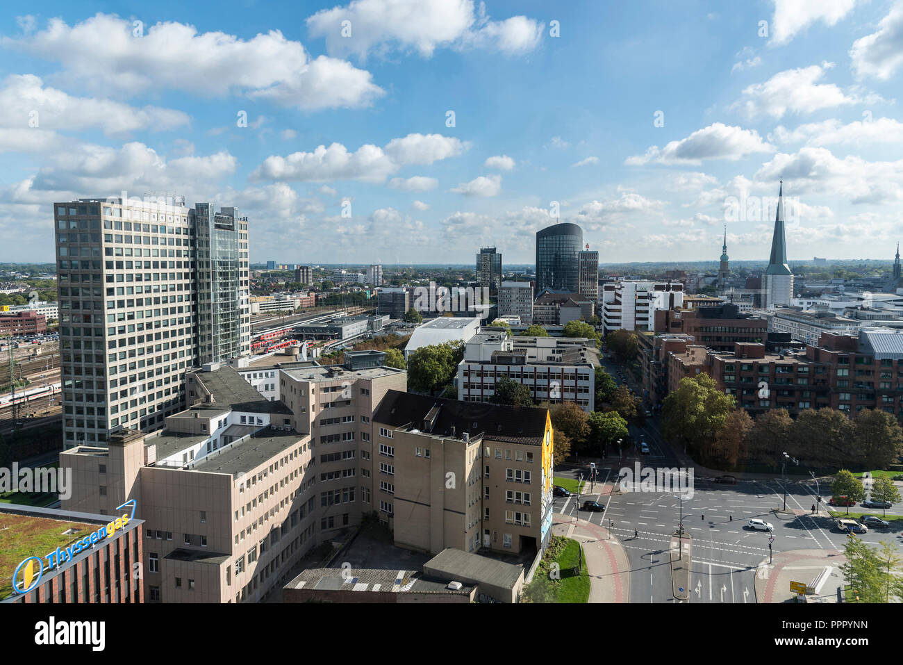 Harenberg Office Tower, Station, RWE-Turm, Stadtzentrum, Dortmund, Ruhrgebiet, Nordrhein-Westfalen, Deutschland Stockfoto