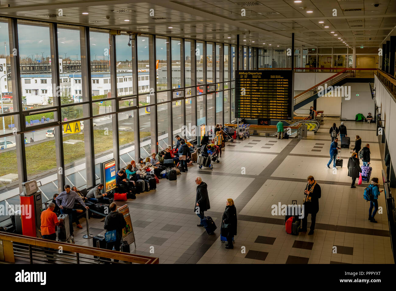 Haupthalle, Flughafen Schönefeld, Brandenburg, Deutschland Stockfoto