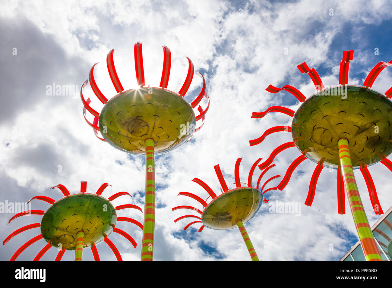 Sonic Bloom erstellt von Künstler Dan Corson im Seattle Center in Seattle, Washington in den Vereinigten Staes. Stockfoto