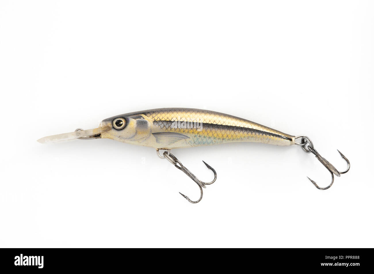 Angeln Köder Wobbler isoliert auf weißem Hintergrund Stockfoto
