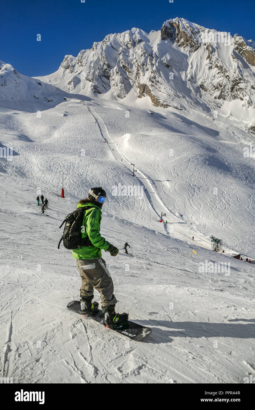 Gourette Ski Resort, Pyrenees Atlantiques, Region Aquitanien, Ossau Tal, Frankreich Stockfoto