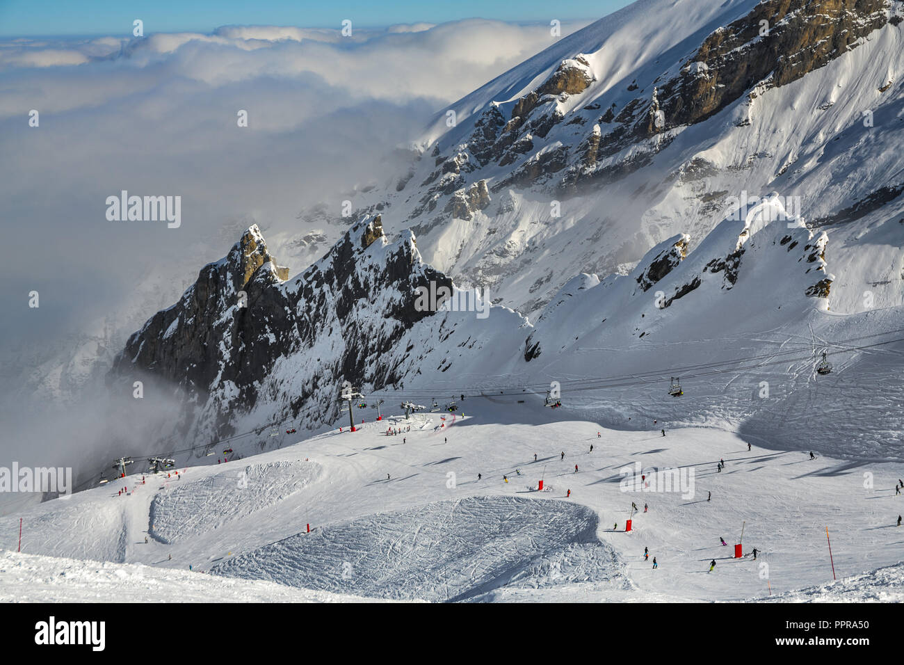 Gourette Ski Resort, Pyrenees Atlantiques, Region Aquitanien, Ossau Tal, Frankreich Stockfoto