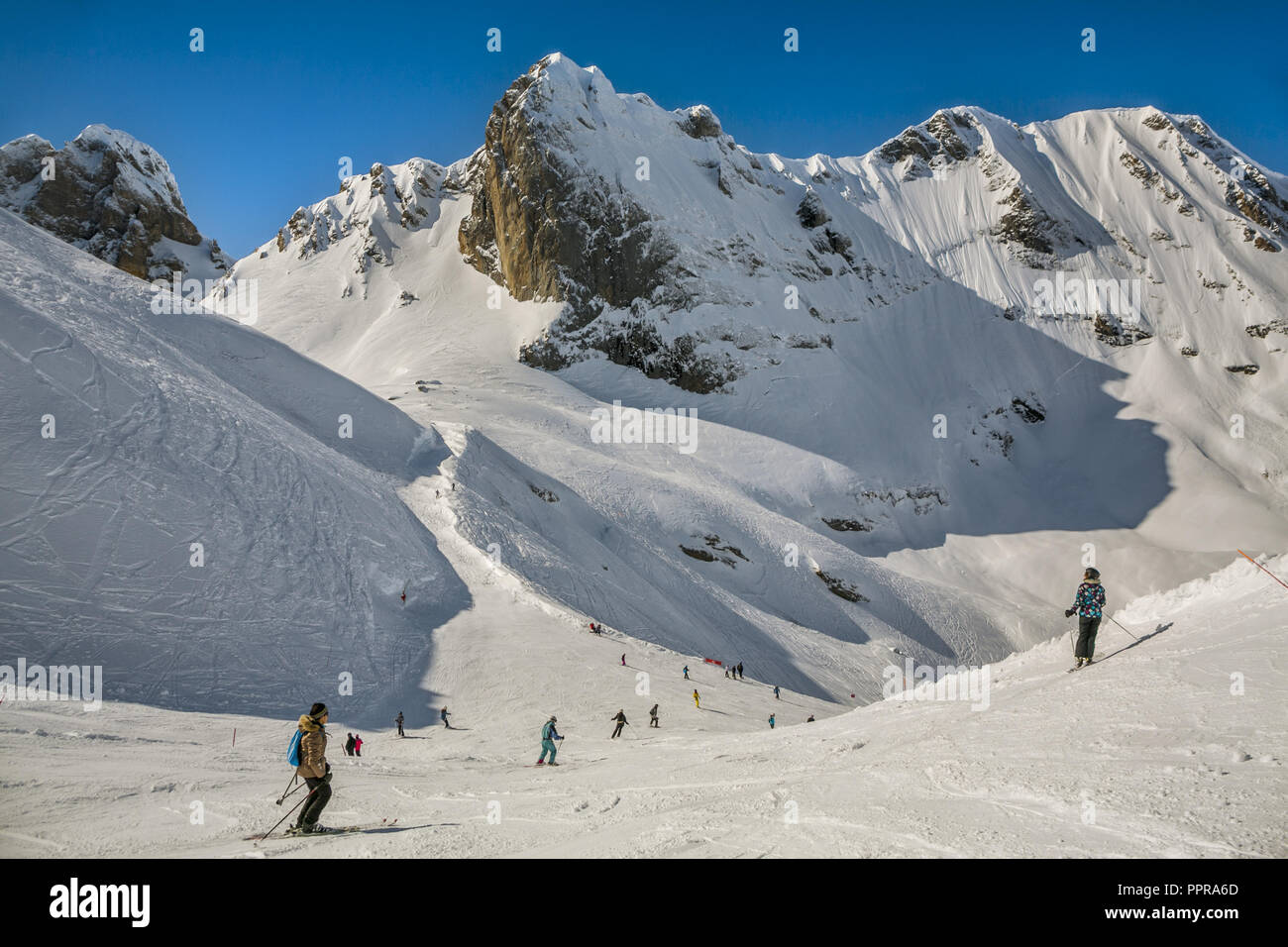 Gourette Ski Resort, Pyrenees Atlantiques, Region Aquitanien, Ossau Tal, Frankreich Stockfoto