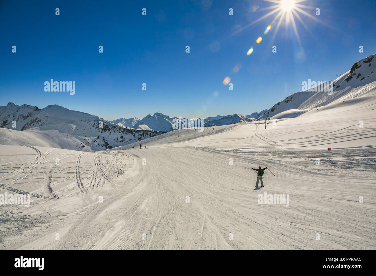 Pla d'Adet Ski Resort. Saint Lary Soulan. Hautes Pyrenees. Frankreich Stockfoto