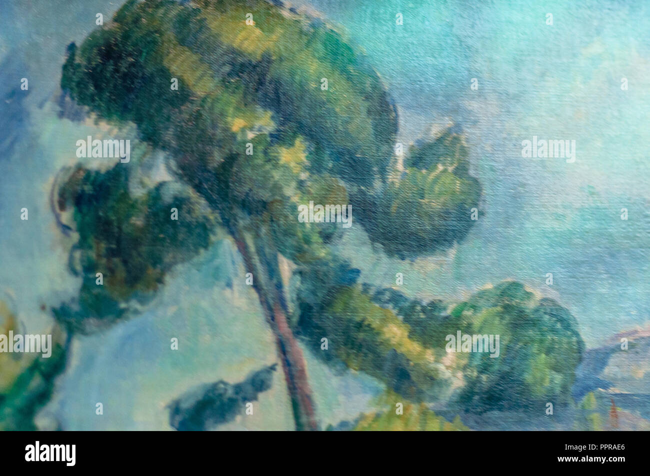 Detail der 'Montagne Sainte-Victoire' Gemälde von Paul Cézanne. Musée d'Orsay, Paris, Frankreich Stockfoto