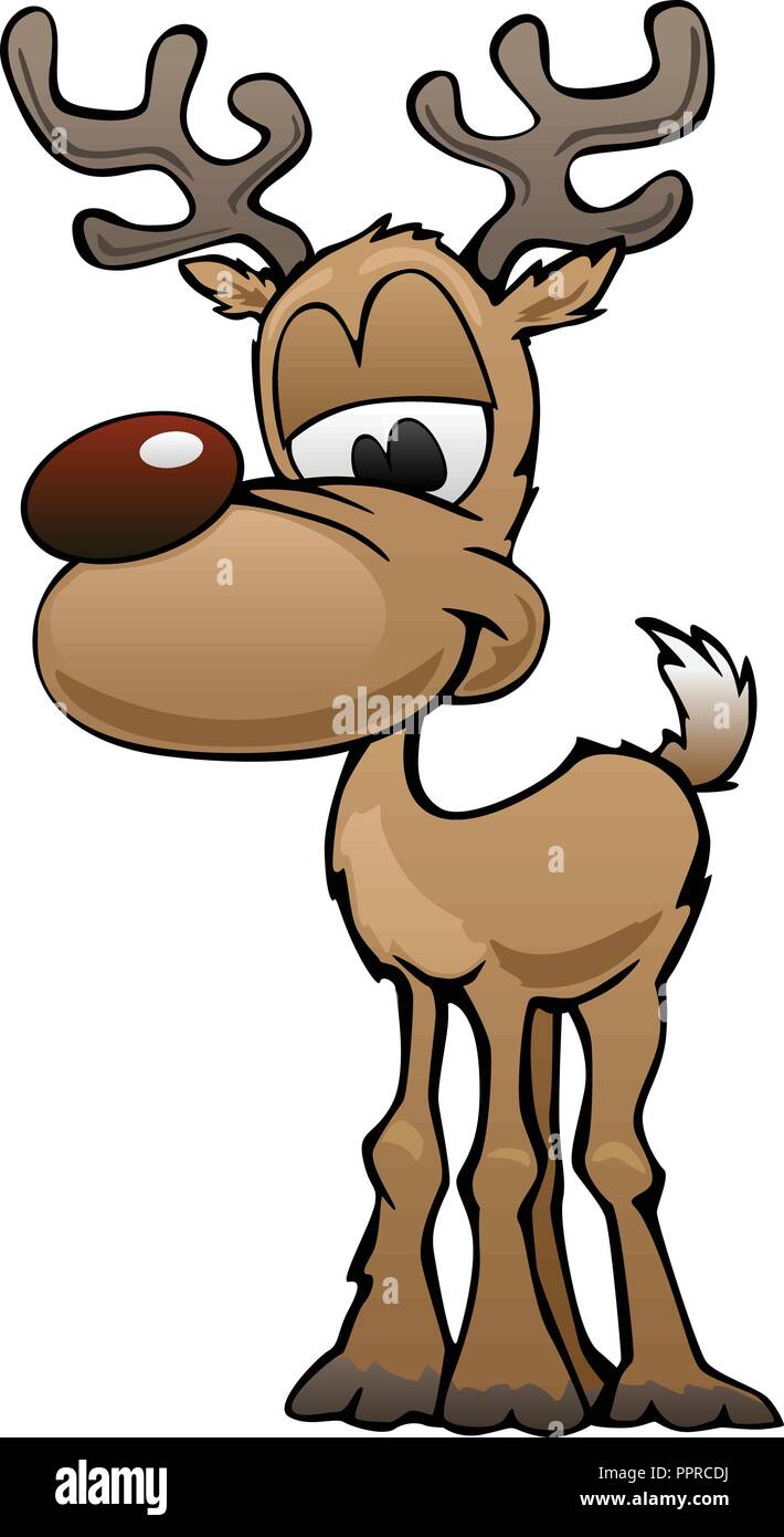 Cute Deer Cartoon Character Vector Illustration Stock Vektor