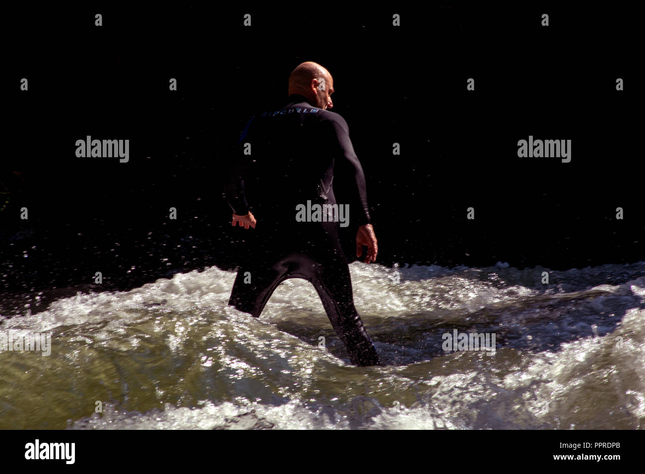 Konzept Sport: Eisbach München - Bayern Stockfoto