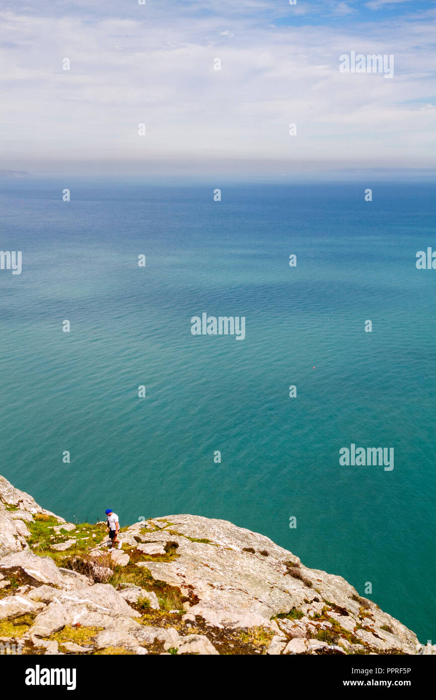 Blick auf Dublin Küste, in der Irischen See von Bray Head, Irland Stockfoto