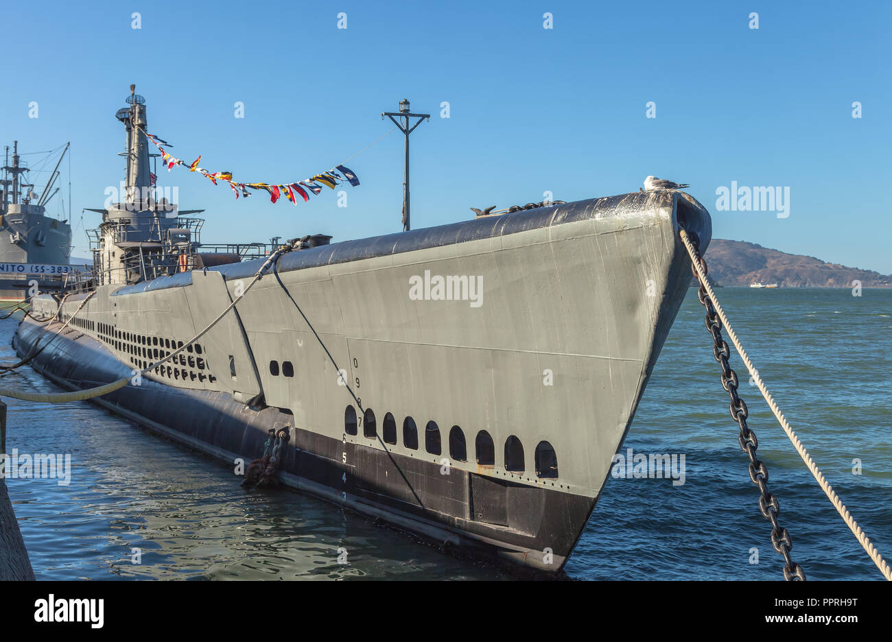 USS Pampanito am Fisherman's Wharf in San Francisco, Kalifornien, USA Stockfoto