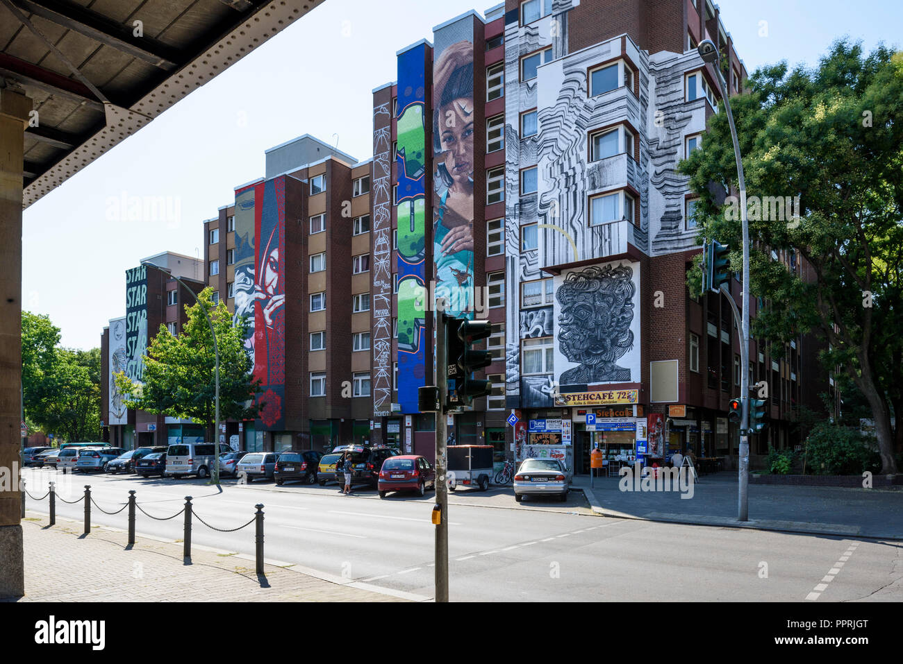 Berlin. Deutschland. Street Art auf, Schöneberg Bülowstraße. Stockfoto