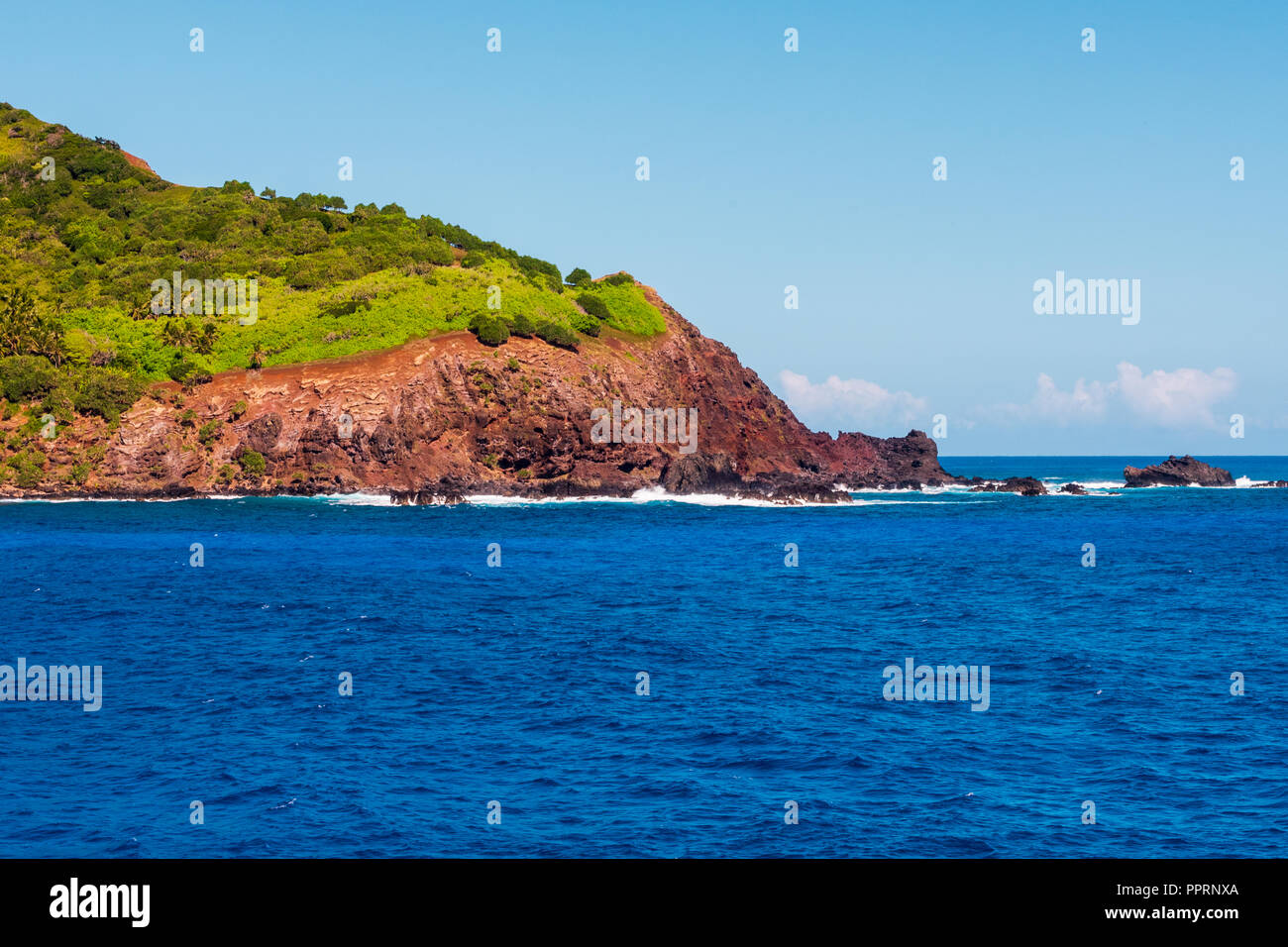 Pitcairn Island in Bounty Bay Stockfoto