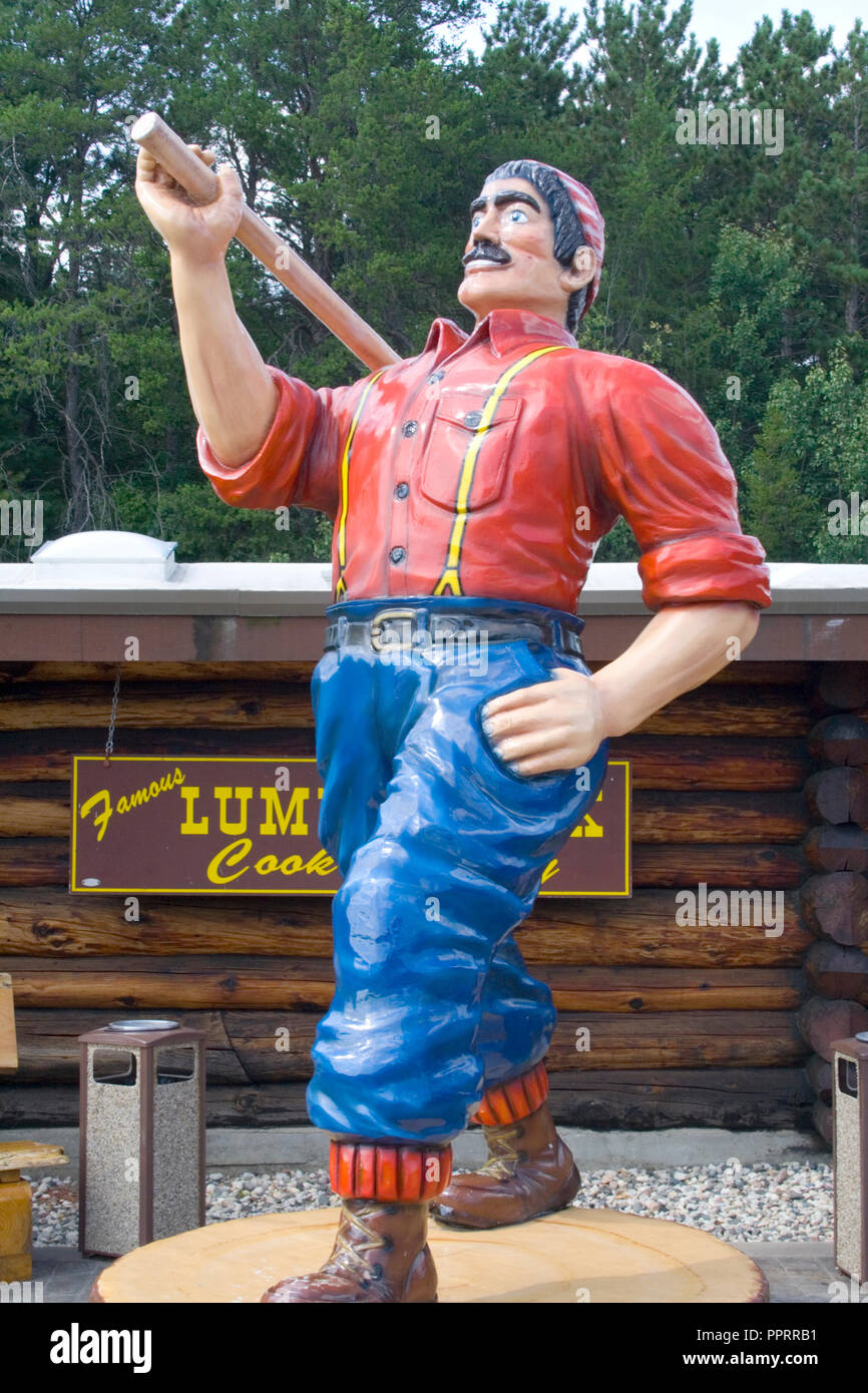 Statue von Paul Bunyan im All You Can Eat Holzfäller Mahlzeiten Restaurant. Wisconsin Dells Wisconsin WI USA Stockfoto