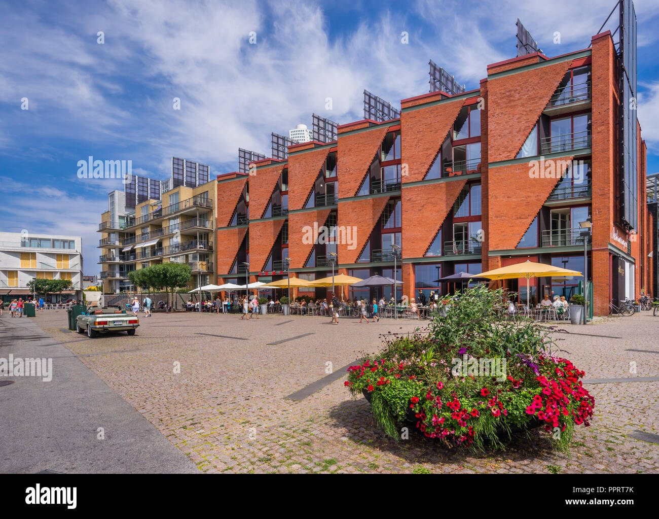 V.E.S.P.A. Restaurant in der innovative Nachbarschaft von Västra Hamnen (Western Harbour) in Malmö, Scania, Schweden Stockfoto