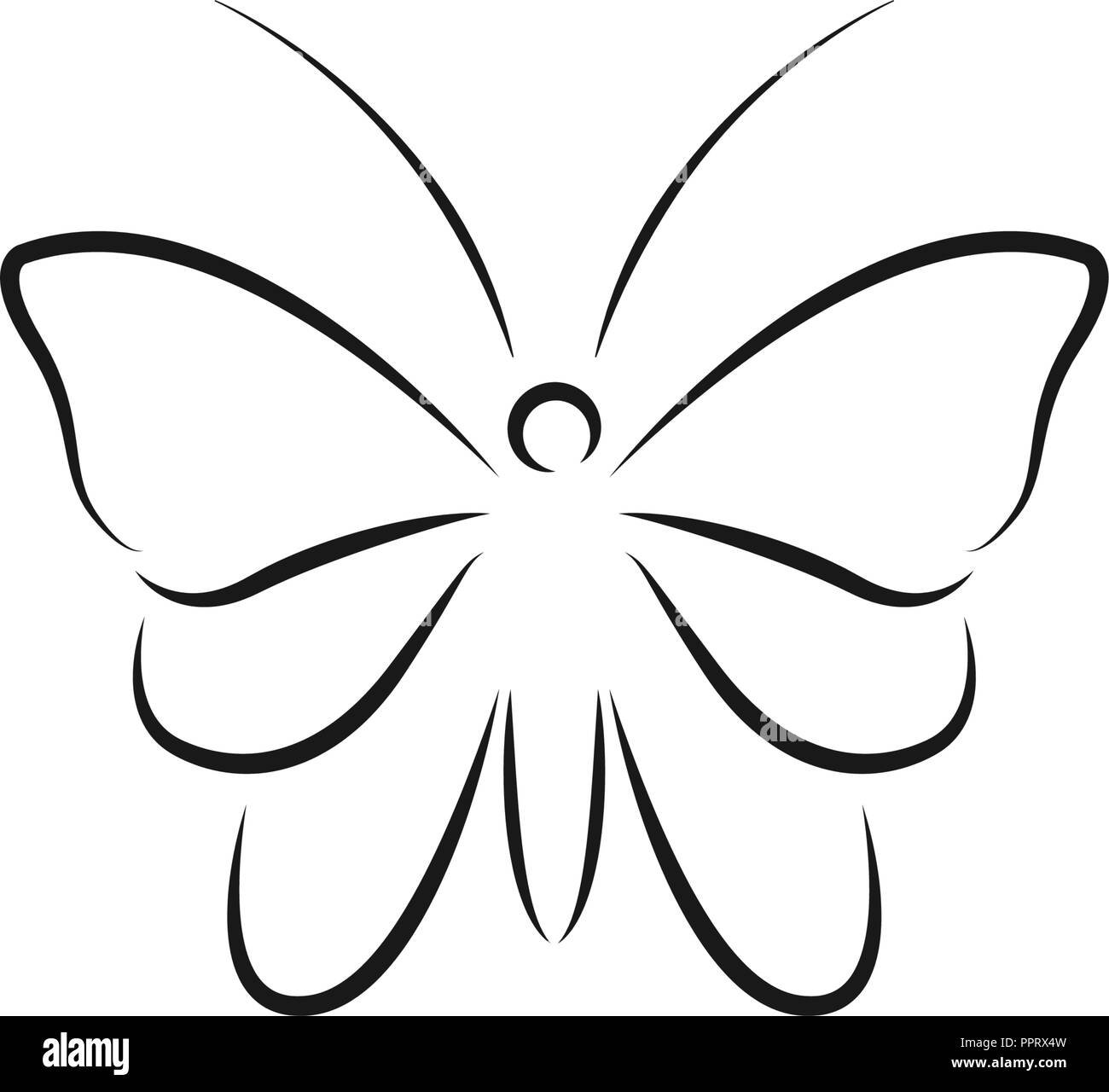 Butterfly line Art logo Icon Design template Vector Stock Vektor