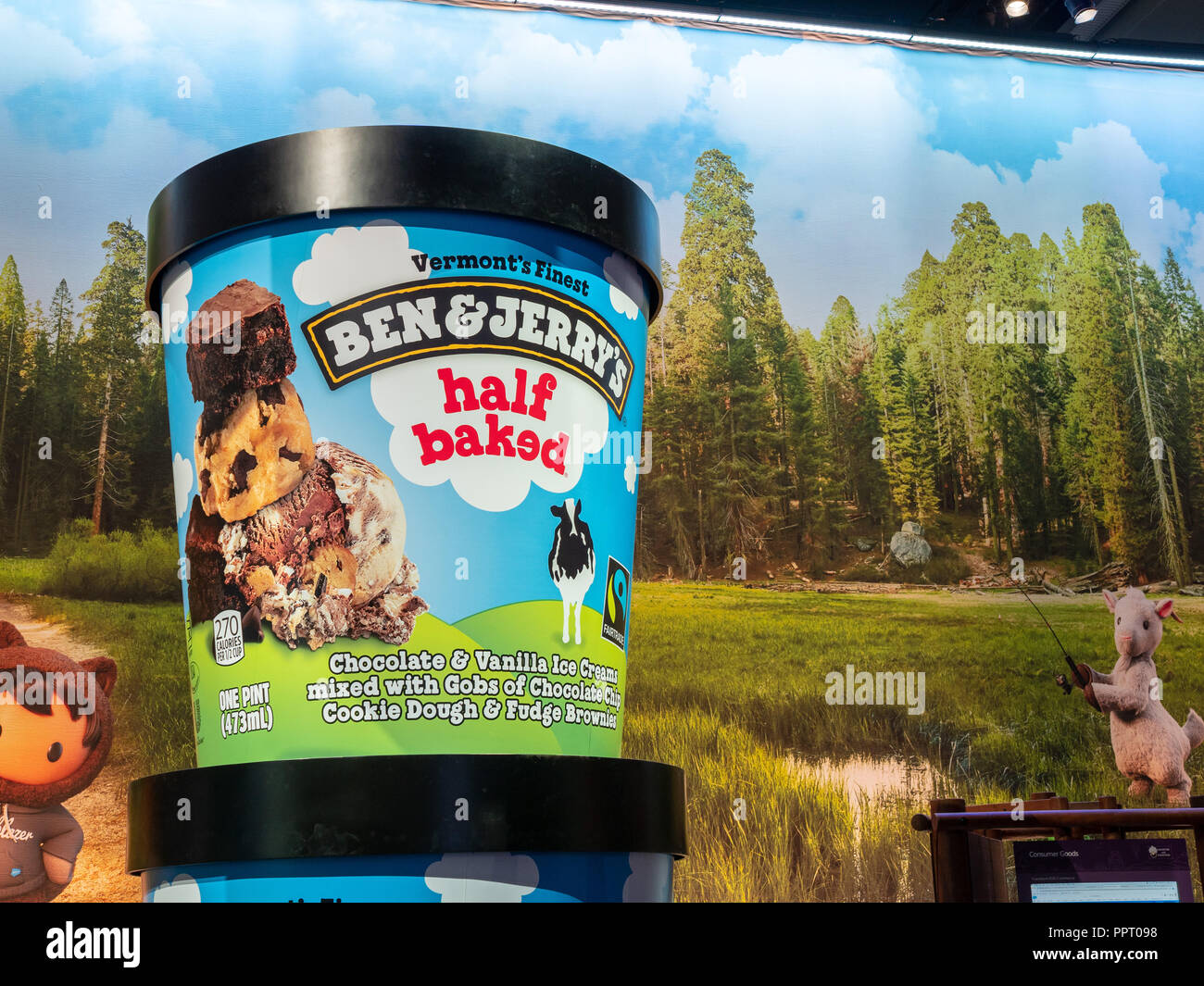 Riesigen aufblasbaren Ben und Jerrys Pint auf Salesforce Dreamforce-konferenz Stockfoto