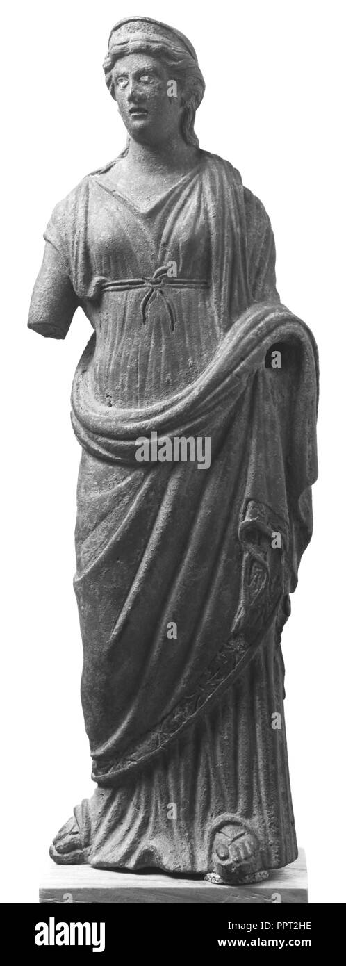 Fragmentarische Statuette einer Göttin; Römisches Reich; 2. Jahrhundert A. D; Bronze mit silber Inlay; 16,9 cm, 0,424 kg, 6 5,8 in. Stockfoto