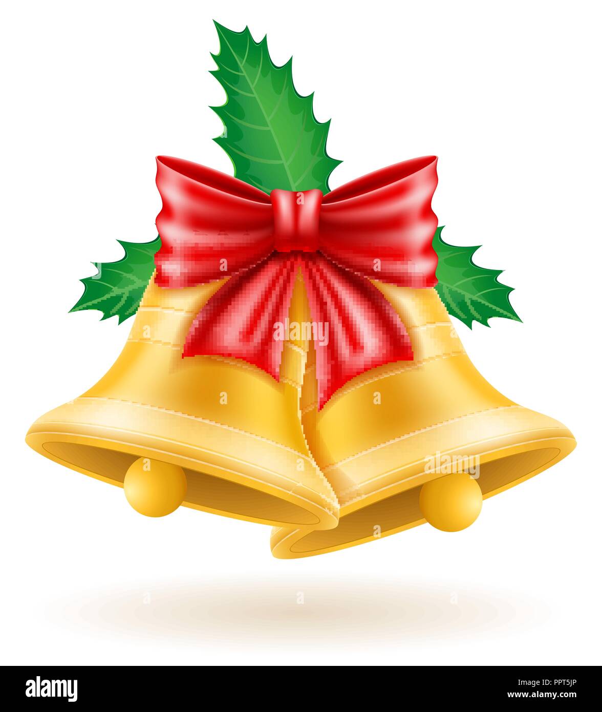 Weihnachten goldene Glöckchen Vector Illustration auf weißem Hintergrund Stock Vektor