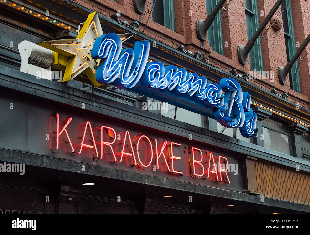 Die wanna B Karaoke Bar, Nashville, Tennessee, USA. Stockfoto