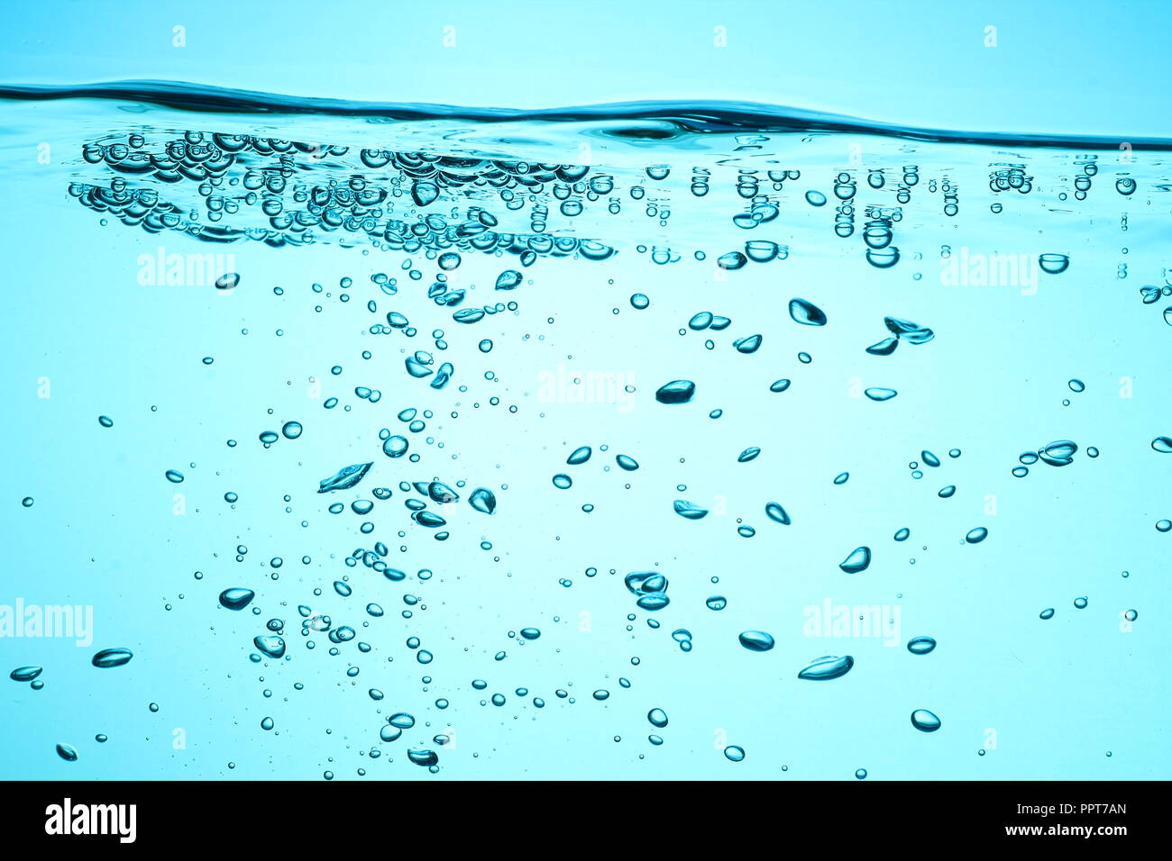 Frisches Wasser mit Blasen Textur Hintergrund Stockfoto