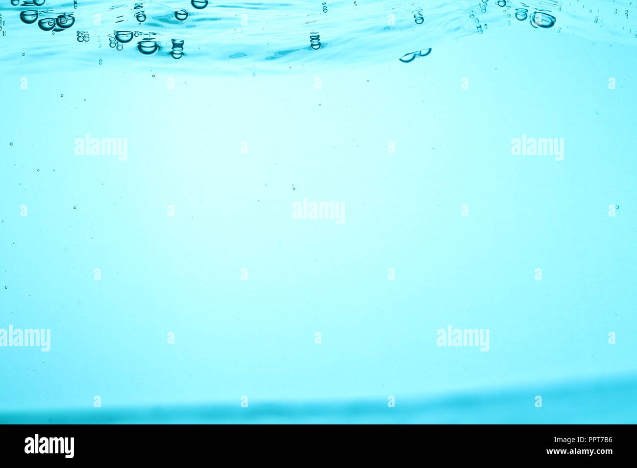 Frisches Wasser mit Blasen Textur Hintergrund Stockfoto