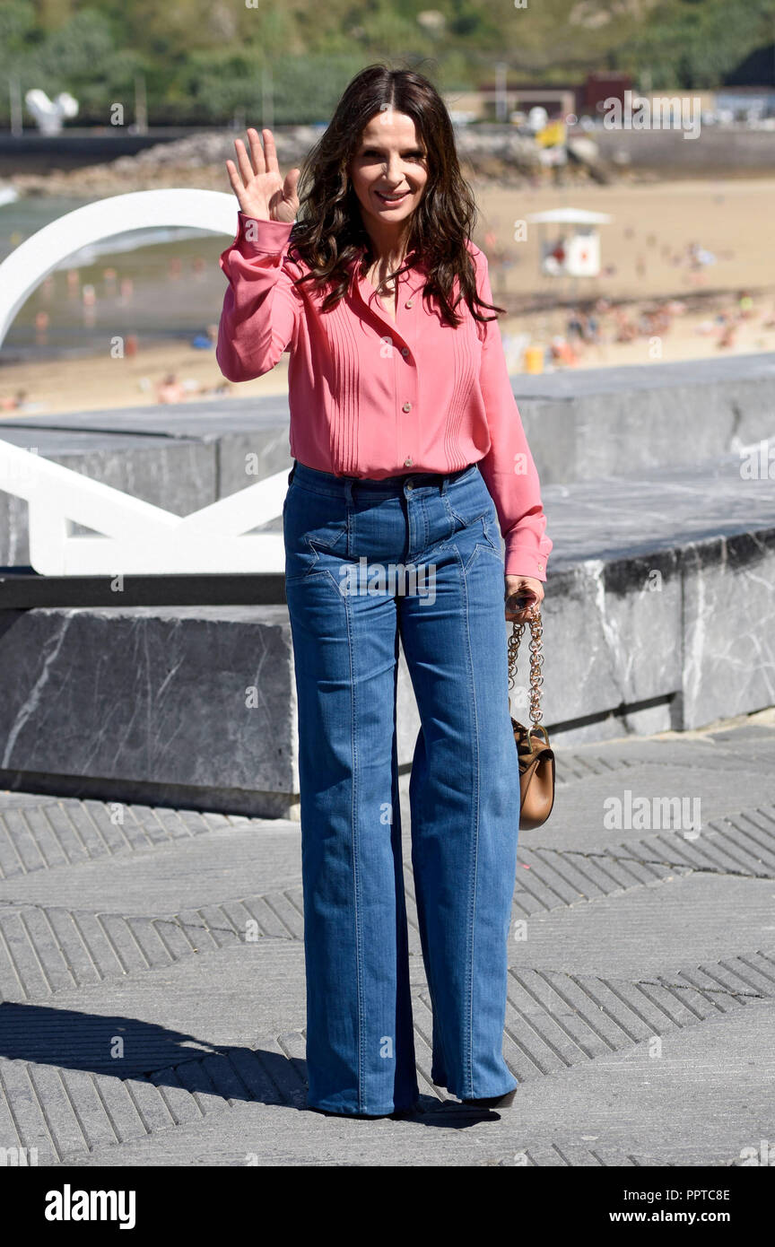 Juliette Binoche besucht die "Vision" fotoshooting während der 66Th San Sebastian International Film Festival 2018 im Kursaal Terrasse am 26. September 2018 in San Sebastian, Spanien. Stockfoto