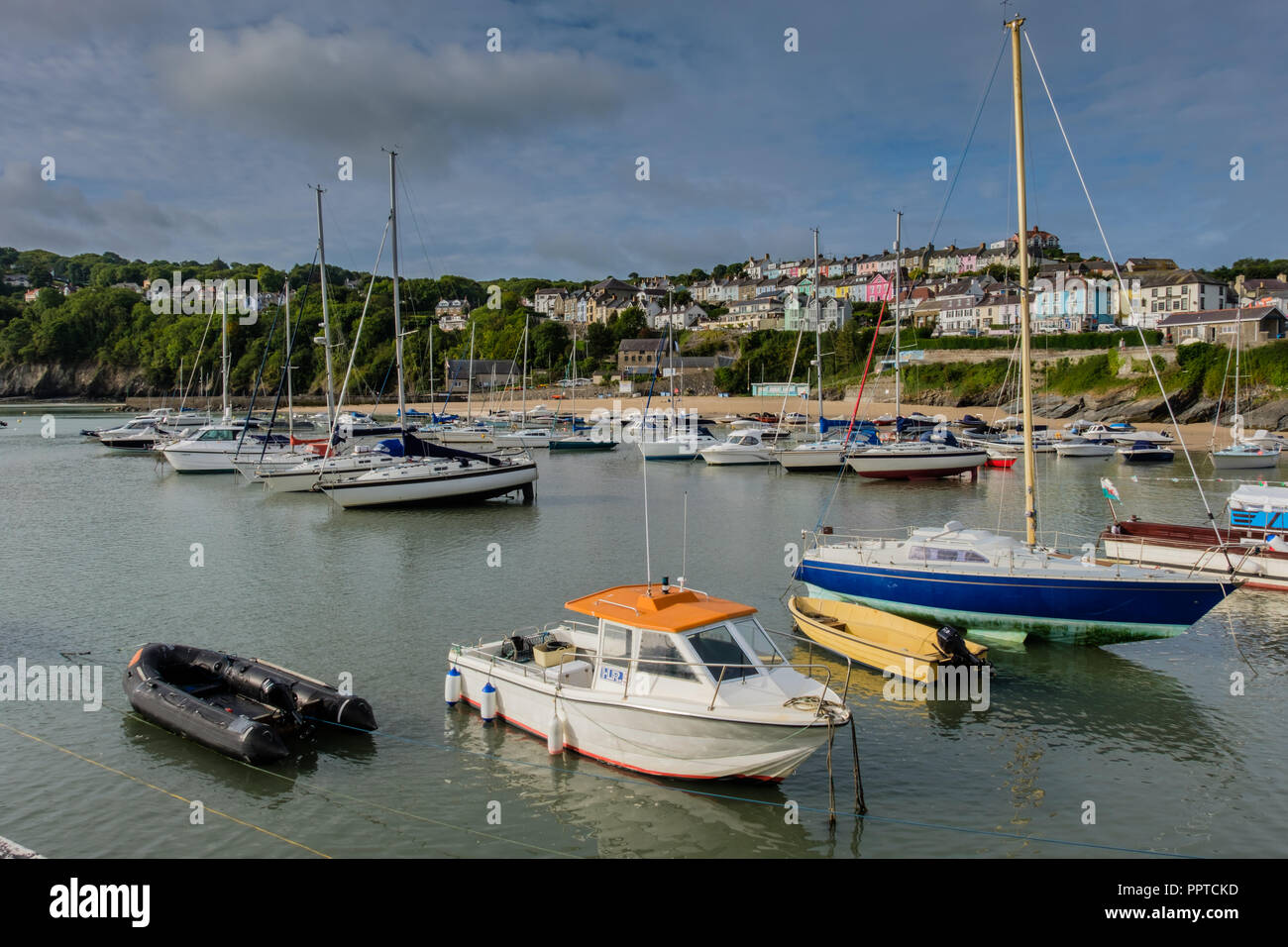 Der Hafen von New Quay, Ceredigion, Wales Stockfoto