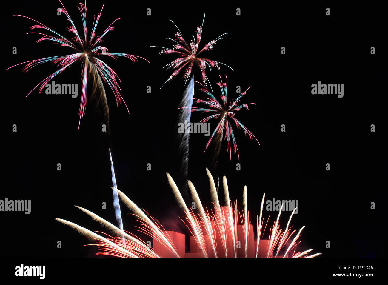 Bunte, mit Blumenmustern Feuerwerk Stockfoto