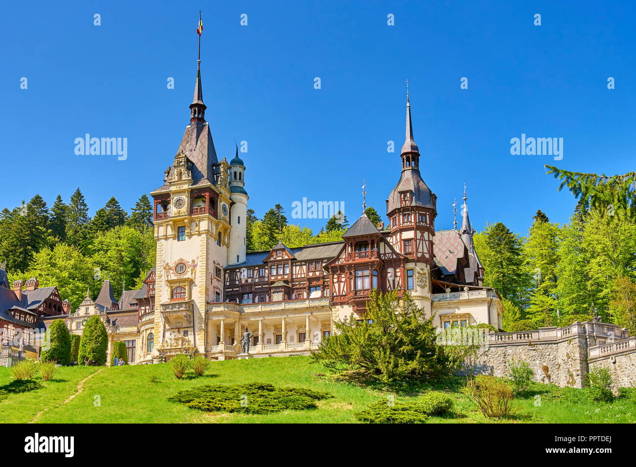 Schloss Peles, Sinaia, Siebenbürgen, Rumänien Stockfoto