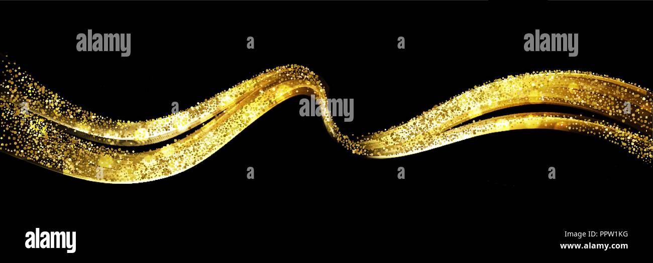 Abstrakte glänzende Farbe gold Wave Design Element Stock Vektor