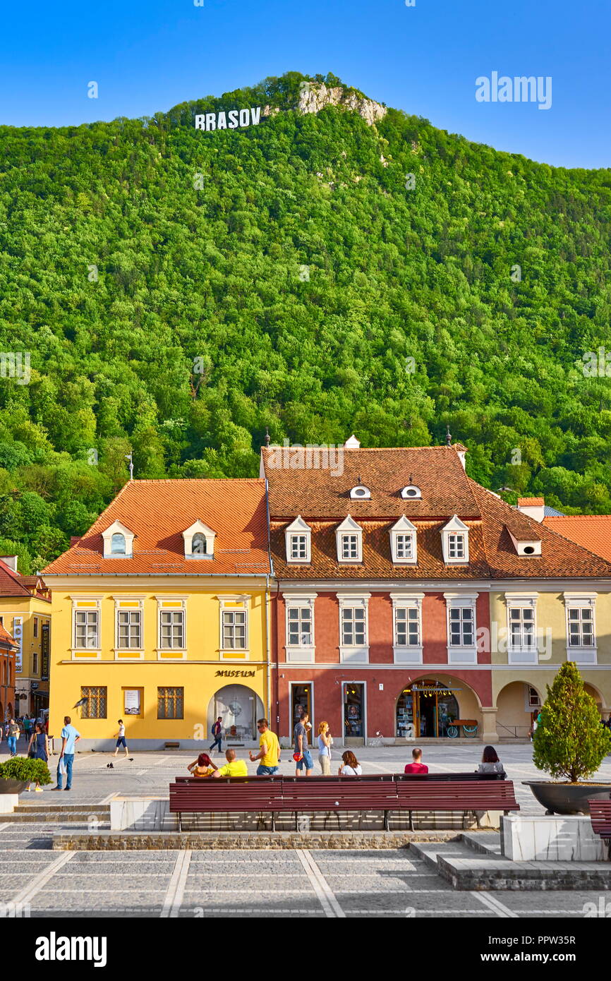 Brasov Old Town, Siebenbürgen, Rumänien Stockfoto