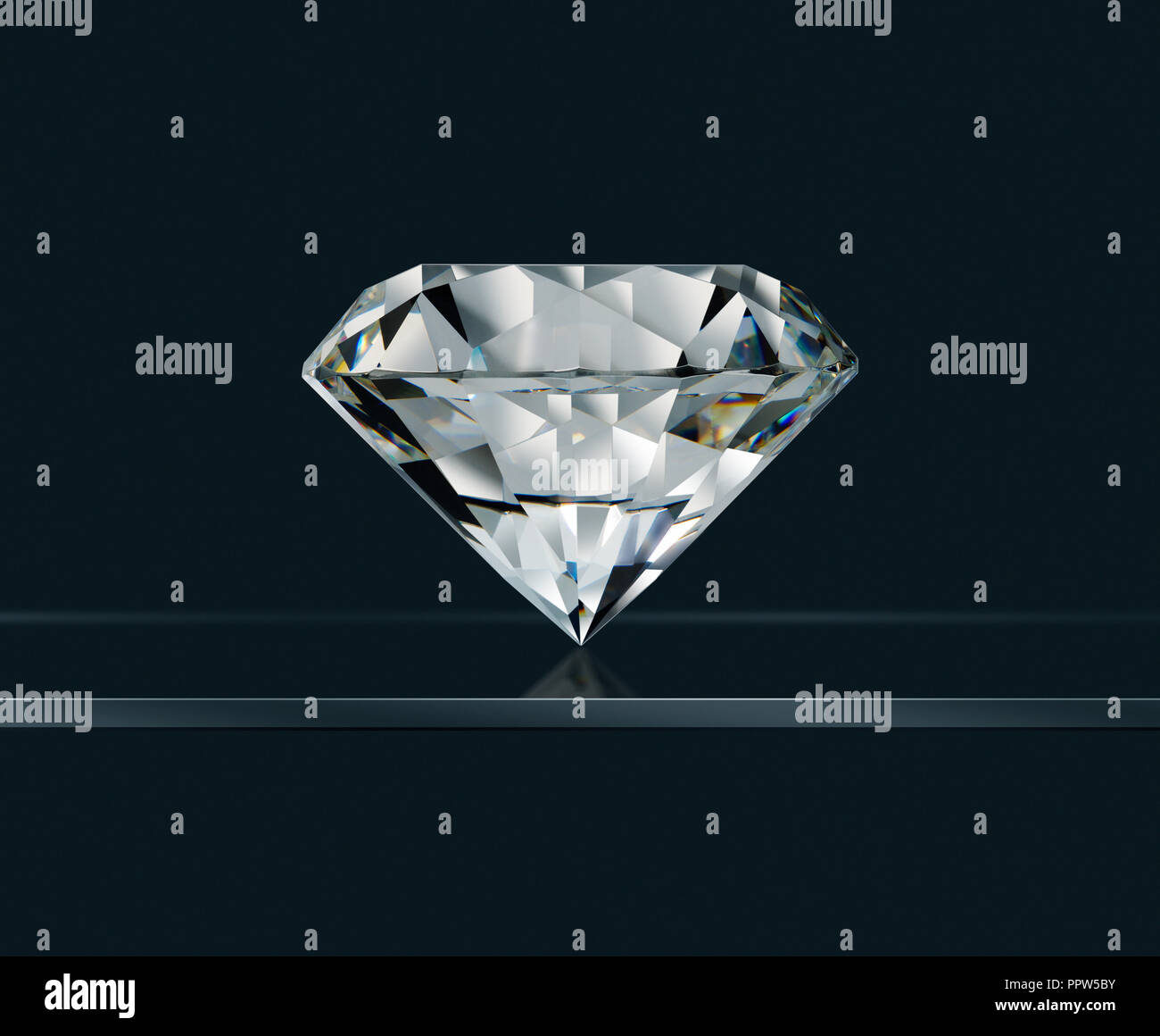 Profil von leuchtenden Umlauf Diamant Edelstein Edelstein Stockfoto