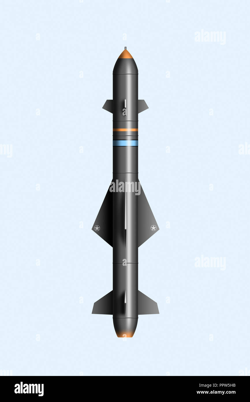 Grau Rakete Rakete militärische Verteidigung Technologie Stockfoto