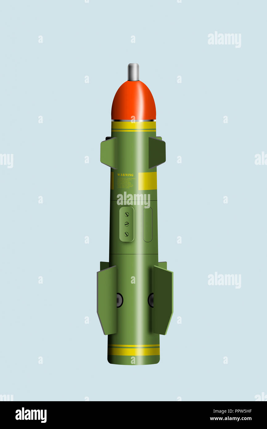 Grün Rot Rakete Rakete militärische Technologie Stockfoto