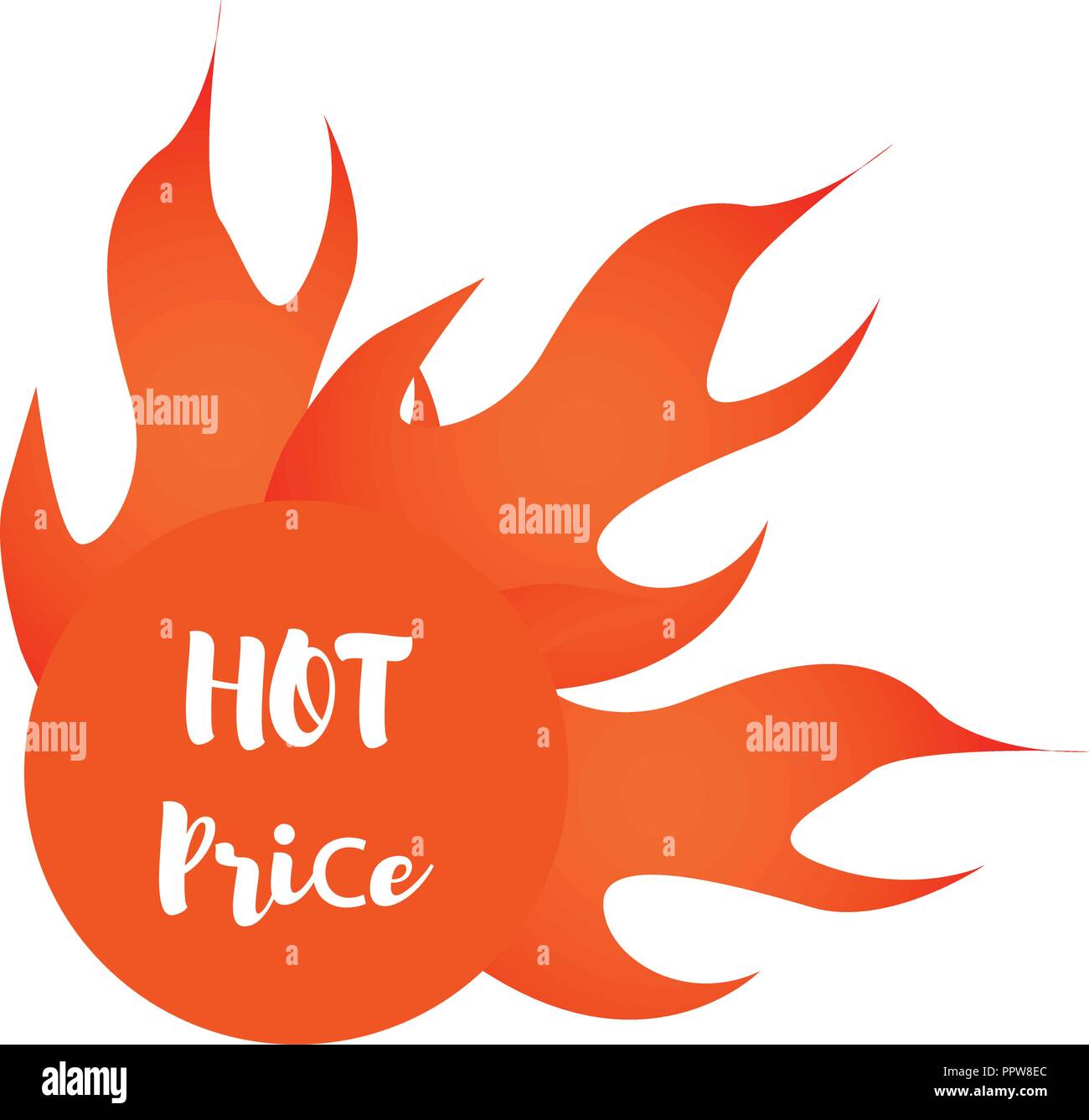 Vector Illustration. Die Red Fire. Heiße Rabatte Verkauf Stock Vektor