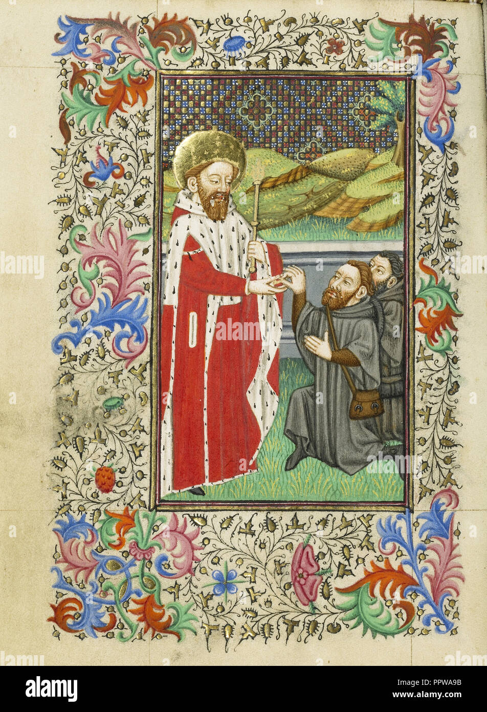 Hl. Edward der Bekenner; Master von Sir John fastolf, Französisch, aktive vor ca. 1420 - ca. 1450, Frankreich, ca.1430. Stockfoto