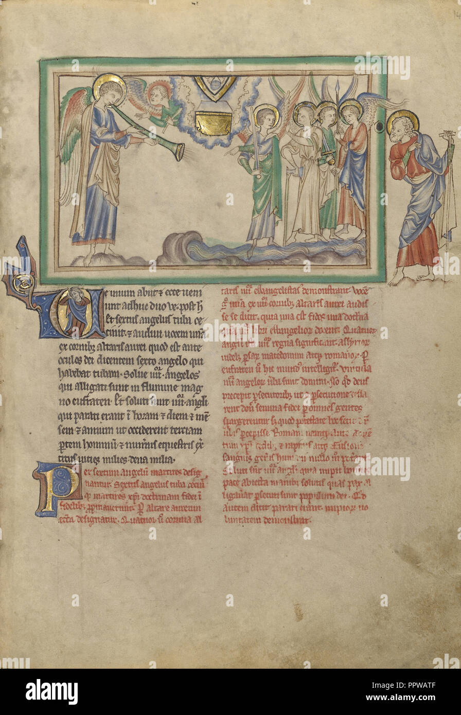 Die sechste Posaune: der Engel an den Euphrat; London, England; etwa 1255 - 1260; Tempera Farben, Blattgold, farbig Stockfoto