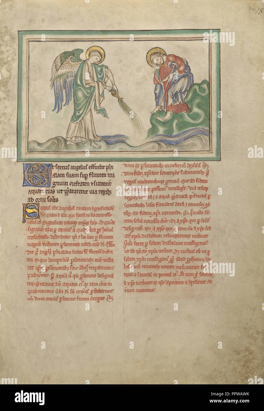 Das sechste Schiff: Die Austrocknung des Euphrat; London, England; etwa 1255 - 1260; Tempera Farben, Gold Leaf Stockfoto
