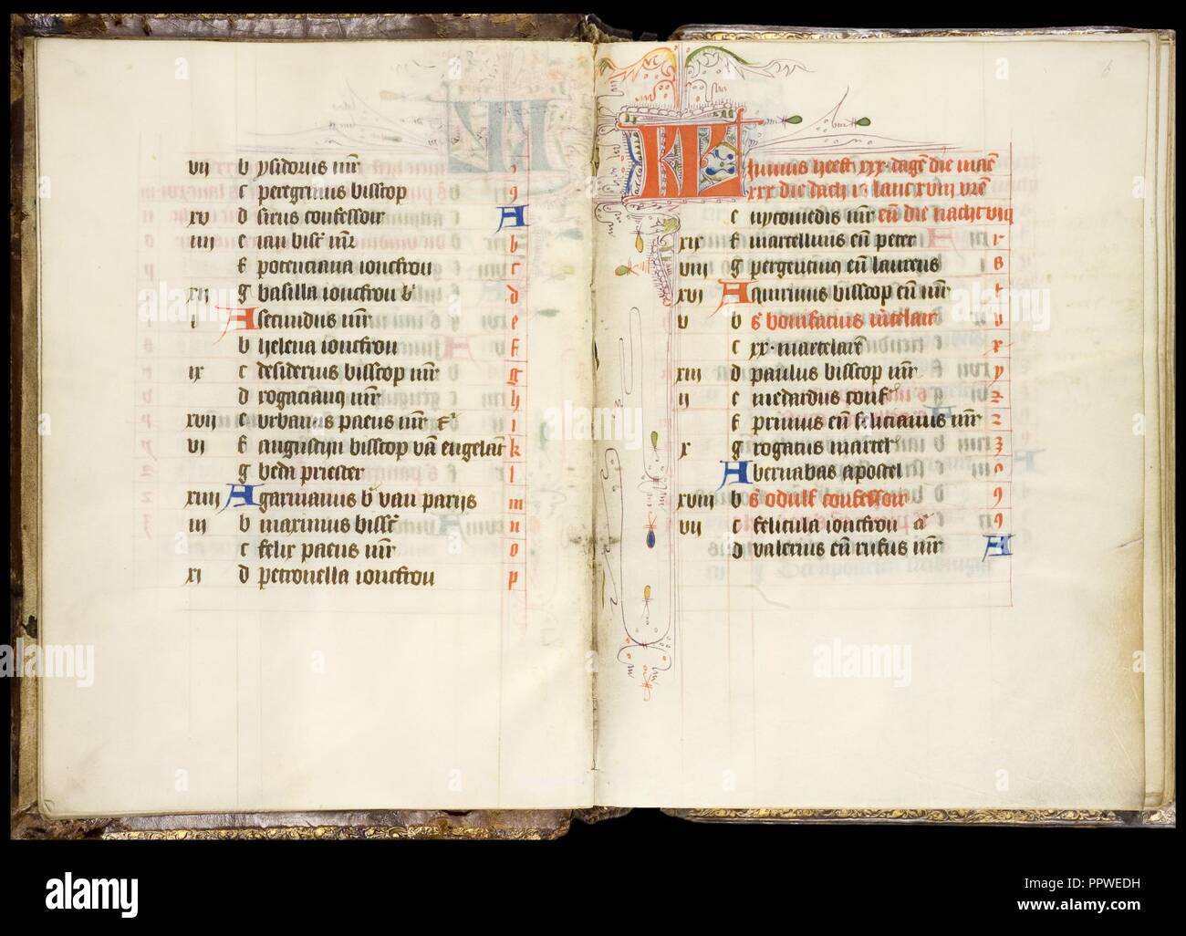 Bout Psalter-Hours-KB 79 K11 - Kalender für den Monat Juni - Folio 6 r. Stockfoto