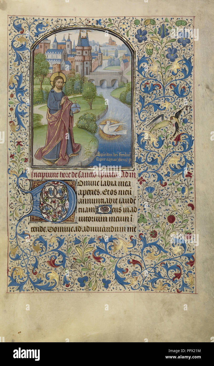 Den Retter der Welt; Willem Vrelant, Flämisch, gestorben 1481, Aktiv, 1454-1481, Brügge, Belgien; Anfang 1460 s; Tempera Farben Stockfoto