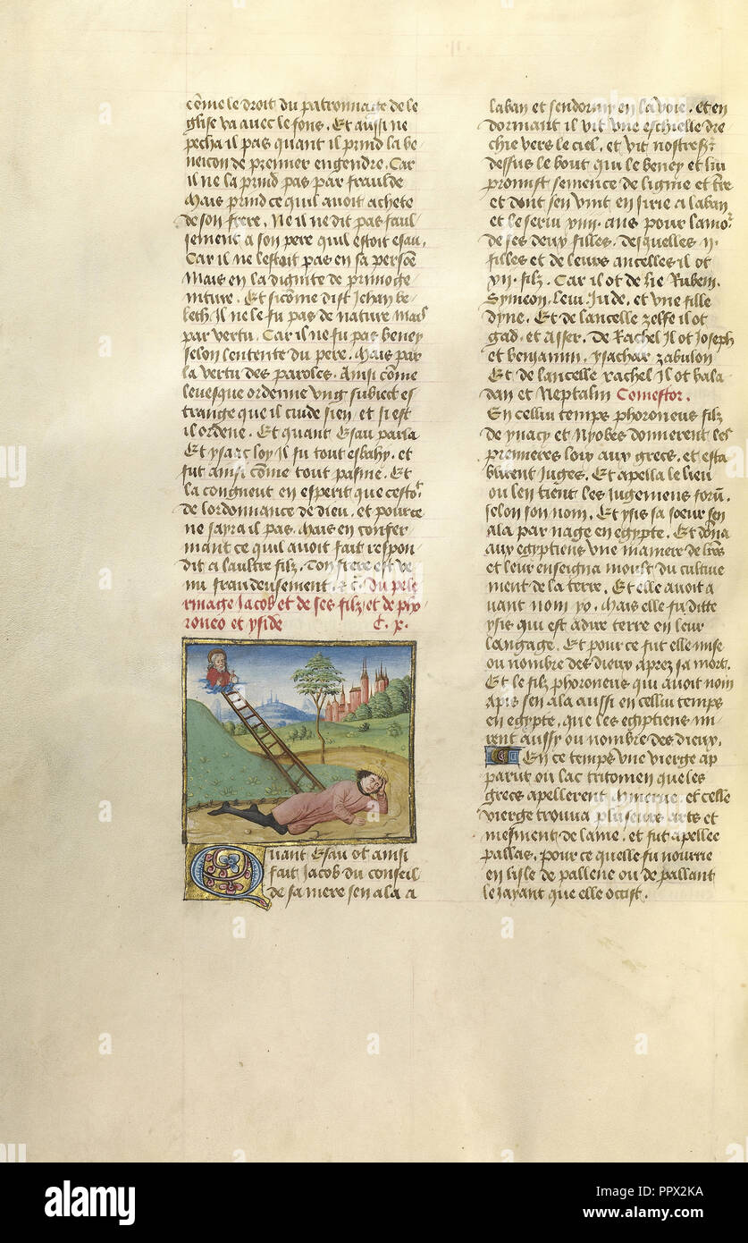 Jakobs Traum; Gent, Belgien; über 1475; Tempera Farben, Blattgold und Gold Farbe auf Pergament; Blatt: 43,8 x 30,5 cm Stockfoto