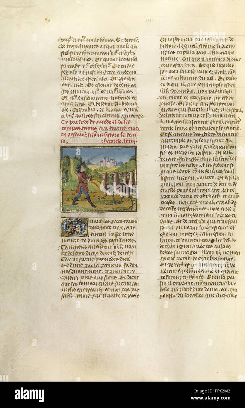 Die Begleiter von Diomedes geändert Gänse, Gent, Belgien; über 1475; Tempera Farben, Blattgold und Gold Farbe auf Pergament Stockfoto