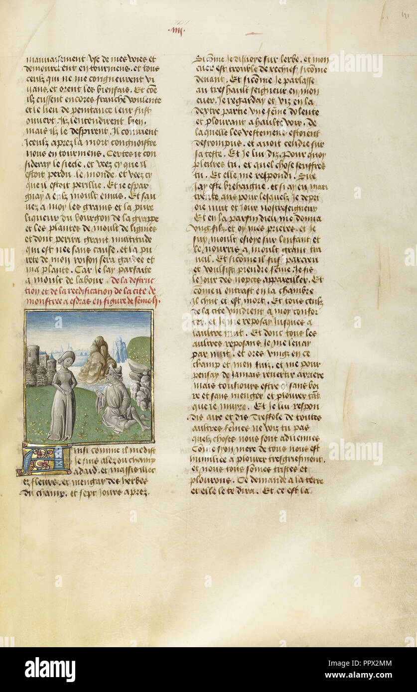 Die Vision von Esdras; Gent, Belgien; über 1475; Tempera Farben, Blattgold und Gold Farbe auf Pergament; Blatt: 43,8 x 30,5 cm Stockfoto